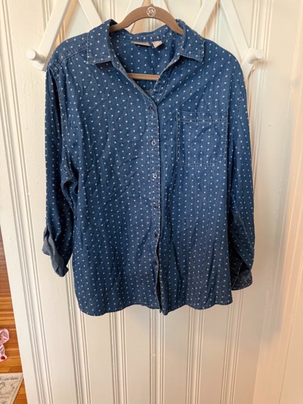 90s Butter Mom Chicos Denim XL 16 Button Down Denim Shirt Parent Trap